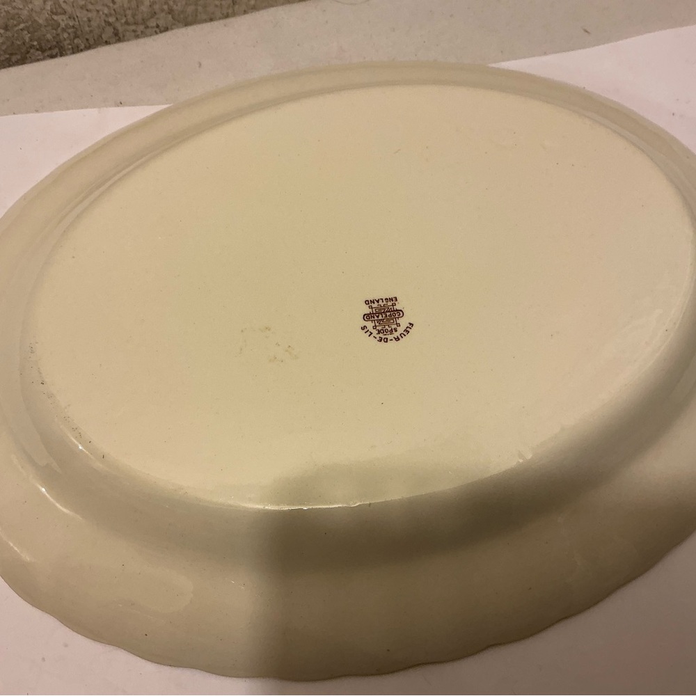 Spode Patterned oval Plate Fleur de Lys Brown (Earthenware) 12.5”x9” - Picture 4 of 6